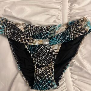 VENUS Black and Blue Snakeskin Bikini Bottom